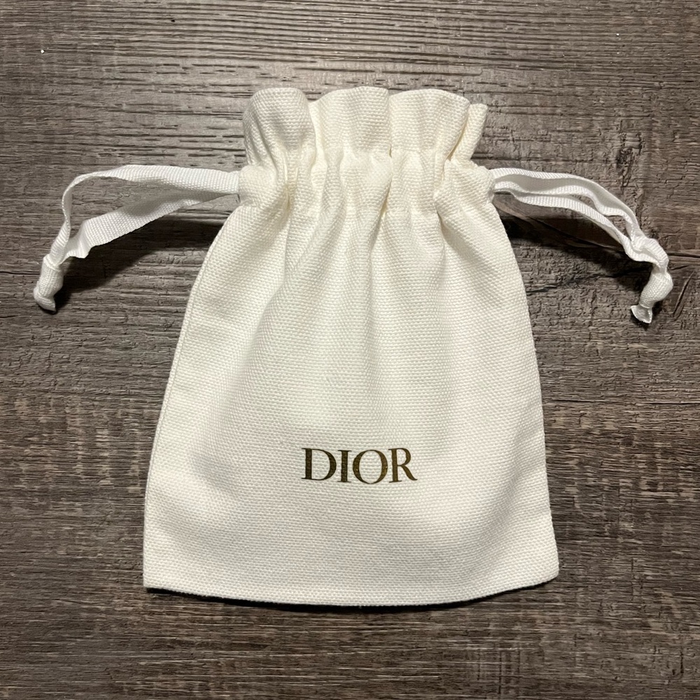 Authentic Dior Beauty Drawstring Pouch White